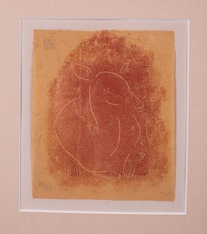 SANYU (1901-1966) SANYU (1901-1966)

Doe

Colour woodcut on textured paper

Signed...