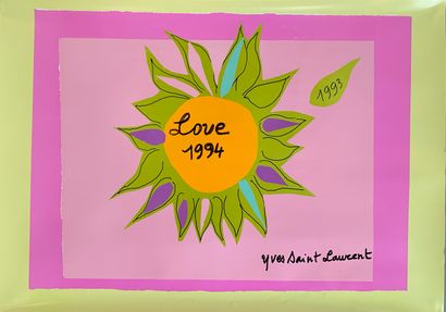 null 
Yves SAINT LAURENT (1936-2008), d'après


Love, 1994


Affiche "carte de vœux".


H....