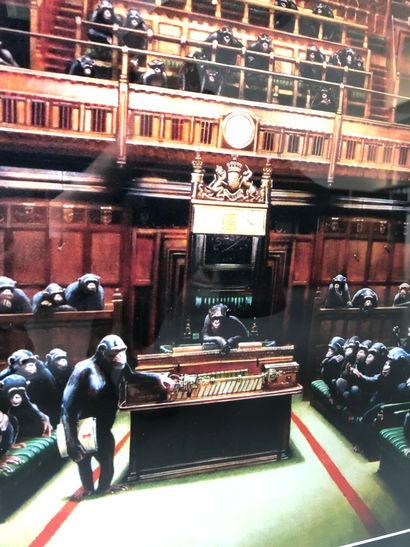 BANKSY BANKSY (D'après) 

Monkey parliament, 2019

Impression offset en couleurs

Avec...