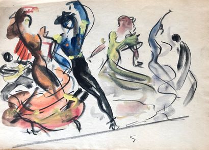 Jean TOTH Jean TOTH (1899-1972)

Set of two drawings : 

- Flamenco dancer.

Watercolor...