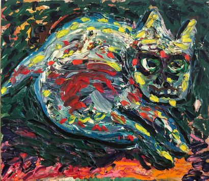 Kevin WENDALL 
Kevin WENDALL(1955) aka FA-Q 




"Cat"




Acrylic painting on isorel




Signed...