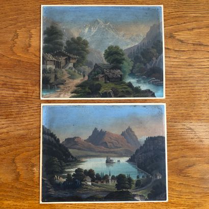 Henrich FUNK 
Henrich FUNK (1807-1877) 




Paysages de montagne avec lac et avec...