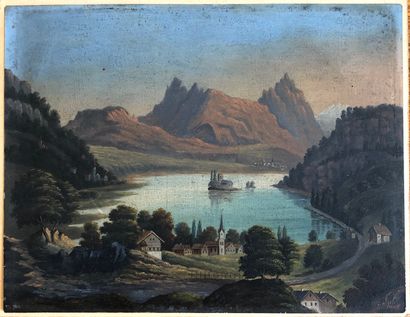 Henrich FUNK 
Henrich FUNK (1807-1877) 




Paysages de montagne avec lac et avec...