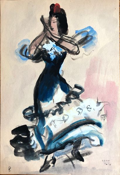 Jean TOTH Jean TOTH (1899-1972)

Ensemble de deux dessins : 

- Danseuse de Flamenco.

Aquarelle...