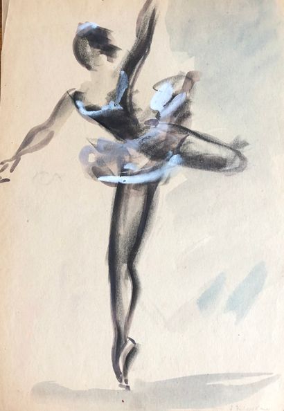 Jean TOTH Jean TOTH (1899-1972)

Set of two drawings: 

- Dance class. 

Watercolor...