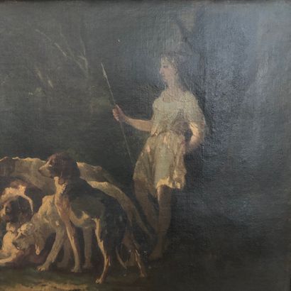null Joseph Urbain MELIN (1814-1886)

Diana the Huntress. 

Oil on canvas.

H: 40...