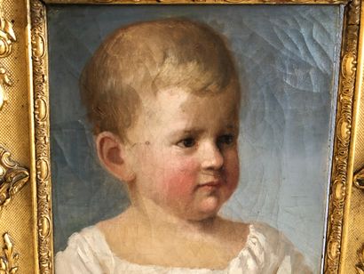 null Ecole du XIXème siècle 

Portrait d'enfant.

Huile sur toile.

Portant une inscription...