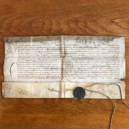 null Bulle papale d’Innocent X (1574-1655), manuscrit sur parchemin de 26,5 x 39...