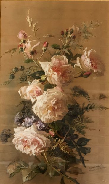 null Constance MUNCH (1859-?)

Bouquet, 1889.

Aquarelle et gouache sur papier. 

Signée,...