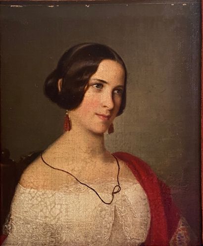 null ÉCOLE DE LA PREMIÈRE MOITIE DU XIXème siècle

Portrait de jeune femme.

Peinture...