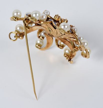 null Brooch being able to form Pendant in yellow gold 14K (585 thousandths) with...