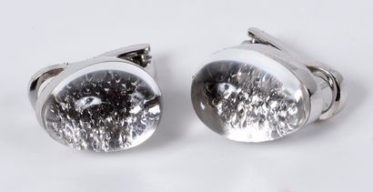 Pair of earrings in white gold 18K (750 thousandths)...
