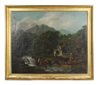 Johann Conrad GESSNER (1764-1826) Paysage à la rivière.

Huile sur toile. 

Signé...