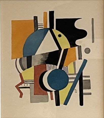 Fernand LEGER (1881-1955), d'après Composition abstraite. 

Lithographie en couleur...