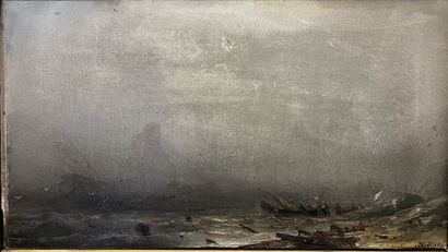 Friedrich II PRELLER (1838-1901) Marine. 

Huile sur toile signé en bas à droite....