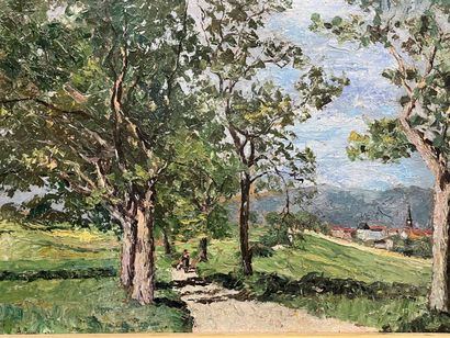 André BORREL (1912-?) Paysage de forêt. 

Huile sur carton signée en bas à gauche.

H:...