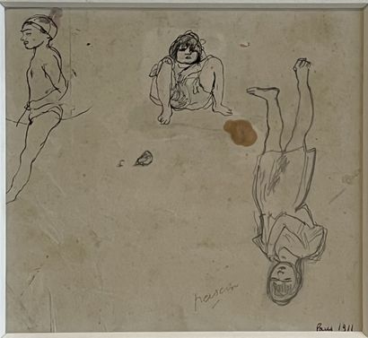 Jules PASCIN (1885-1930) Étude.

Dessin au crayon et à l'encre sur papier, signé...