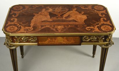 Jean-Henri RIESENER (1734-1806), d'après Table bureau rectangulaire en bois de placage...