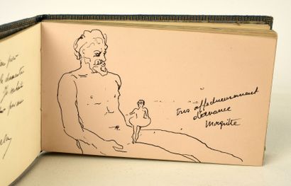 René MAGRITTE (1898-1967) Le vieil homme et la danseuse. 

Encre noire sur papier....