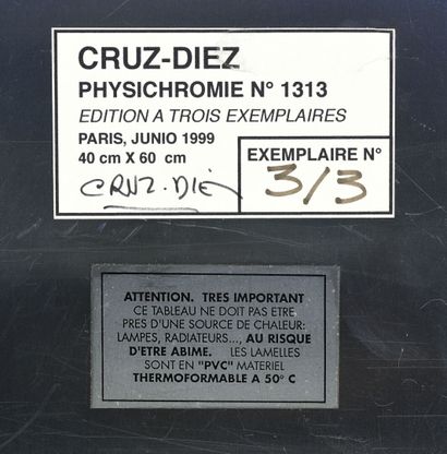 Carlos Cruz-Diez (1923-2019) Physichromie numéro 1313.

Relief, sérigraphie en couleurs...