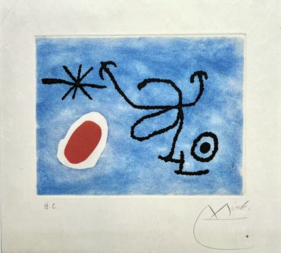 Joan MIRO (1893-1983) Eau-forte et aquatinte en trois couleurs sur papier Japon.

Signé...