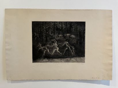 Edouard Goerg (1893-1969) Les Nymphes chassées du bois. 

Eau-forte sur papier. 

Signée...
