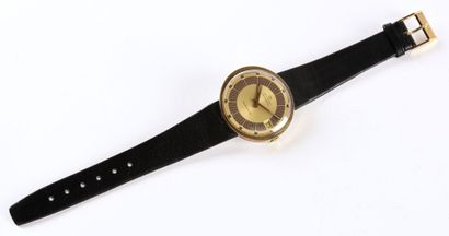 MOVADO "Président-Kingmatic S" NOS, vers 1970. Large montre bracelet en métal plaqué...