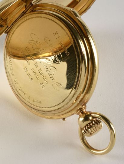 CHARLES OUDIN Horloger de la Marine, Palais Royal n°52, fin du XIXe. Large montre...