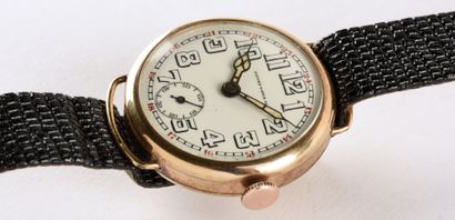 RECORD Watch "Militaire" vers 1915 Montre bracelet dites d'Officier en métal plaqué...