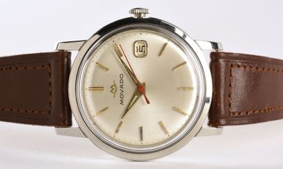 MOVADO "Sub Sea" kingmatic, ref.15151, vers 1967. Montre bracelet en acier, boitier...