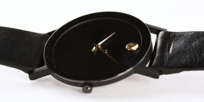 MOVADO "Muséum Watch" ref.87.40.822 N vers 1985. Élégante montre bracelet acier et...