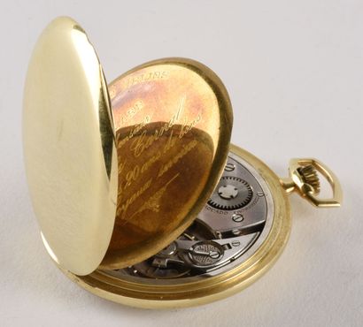 MOVADO Art Déco vers 1930 Élégante montre de poche en or jaune 18K, boitier rond...