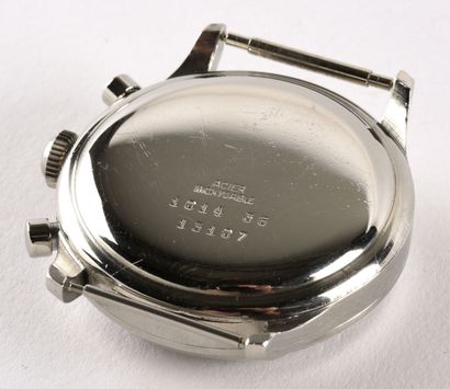 ARVA "Chronographe" vers 1950. Superbe chronographe en acier de type militaire, large...