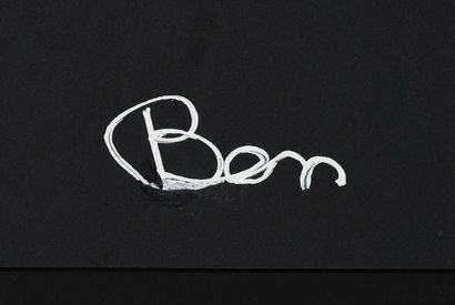 Ben (1935) Oui, 2002. 
Dessin au correcteur blanc sur papier, signé en bas à droite....
