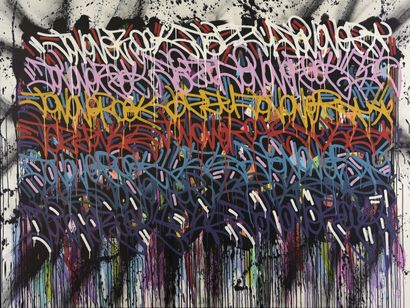 JONONE (1963) Oclock 1-2-3, 2010. 

Oil on canvas, signed, titled, dated "2010" and...