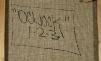 JONONE (1963) Oclock 1-2-3, 2010. 

Huile sur toile, signée, titrée, datée "2010"...