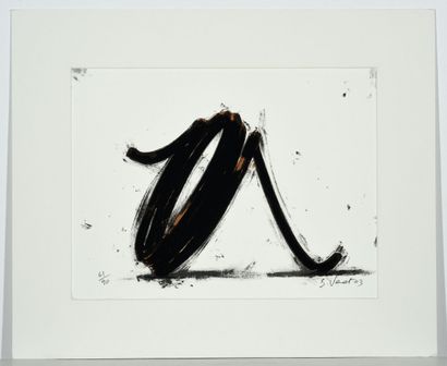 Bernar VENET (1941) Ligne indéterminée, 2003. 

Lithographie en couleurs sur papier,...