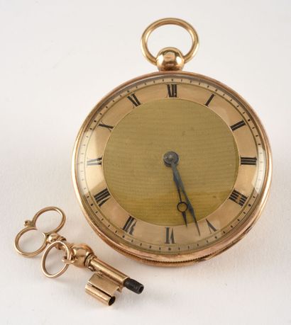 JOLY Fils à Paris vers 1805. Large yellow gold 750 gousset watch hallmarked "cock...