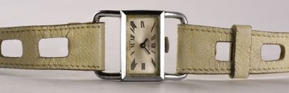 DIMA "Étrier" vers 1965 Ladies' watch in steel, rectangular case with "stirrup" handles,...