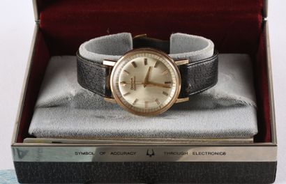 BULOVA " Accutron" M 4 ref. 28115, vers 1972 Elegant plated metal wristwatch, round...