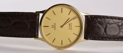 OMEGA "De Ville" ref. 1910130.1 vers 1980 Elegant plated metal wristwatch, round...