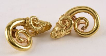 ZOLOTAS Pair of ear clips in yellow gold 18K (750 thousandths) with coiled patterns...