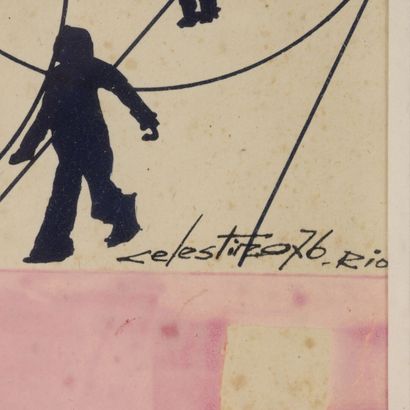 Ignacio CELESTINO DE SOUZA (XXe siècle) Composition, 1976.

Ink and watercolor on...