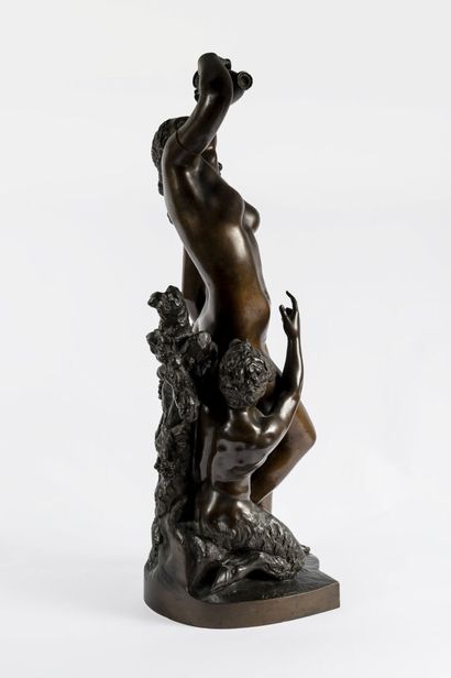 James PRADIER (1792-1852) Satyr and Bacchante 

Bronze with brown patina signed....