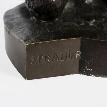 James PRADIER (1792-1852) Satyre et Bacchante 

Bronze à patine brune signé. 

Fissure...