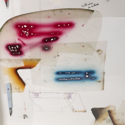 Jean-Louis BILWEIS (1932) Composition with a teapot 

Mixed media on paper, signed...