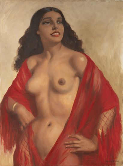 Marcel René Herrfeldt (1889-1965) Femme méditerranéenne dénudée

Huile sur toile...
