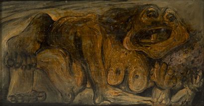 Fernand TEYSSIER (XXe siècle) Monstre. 

Huile sur toile, monogrammée en bas à droite.

16...