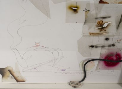 Jean-Louis BILWEIS (1932) Composition with a teapot 

Mixed media on paper, signed...