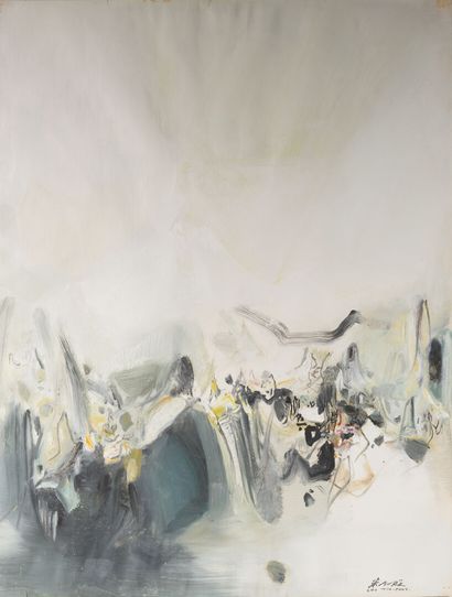 CHU TEH-CHUN (1920-2014) Composition, 1971. 

Oil on paper, signed lower right, countersigned...